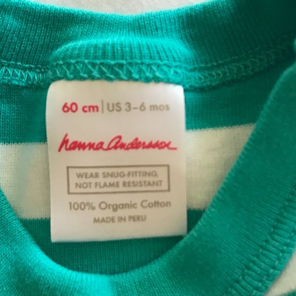 ๐2/$30Hanne Anderson Organic Green Pyjamas - 3-6M - Picture 2 of 4